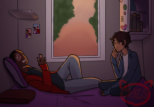 Noah and matteo full body w/ complex background