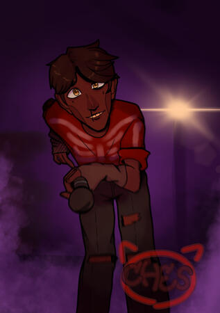 Eli half body w/ background